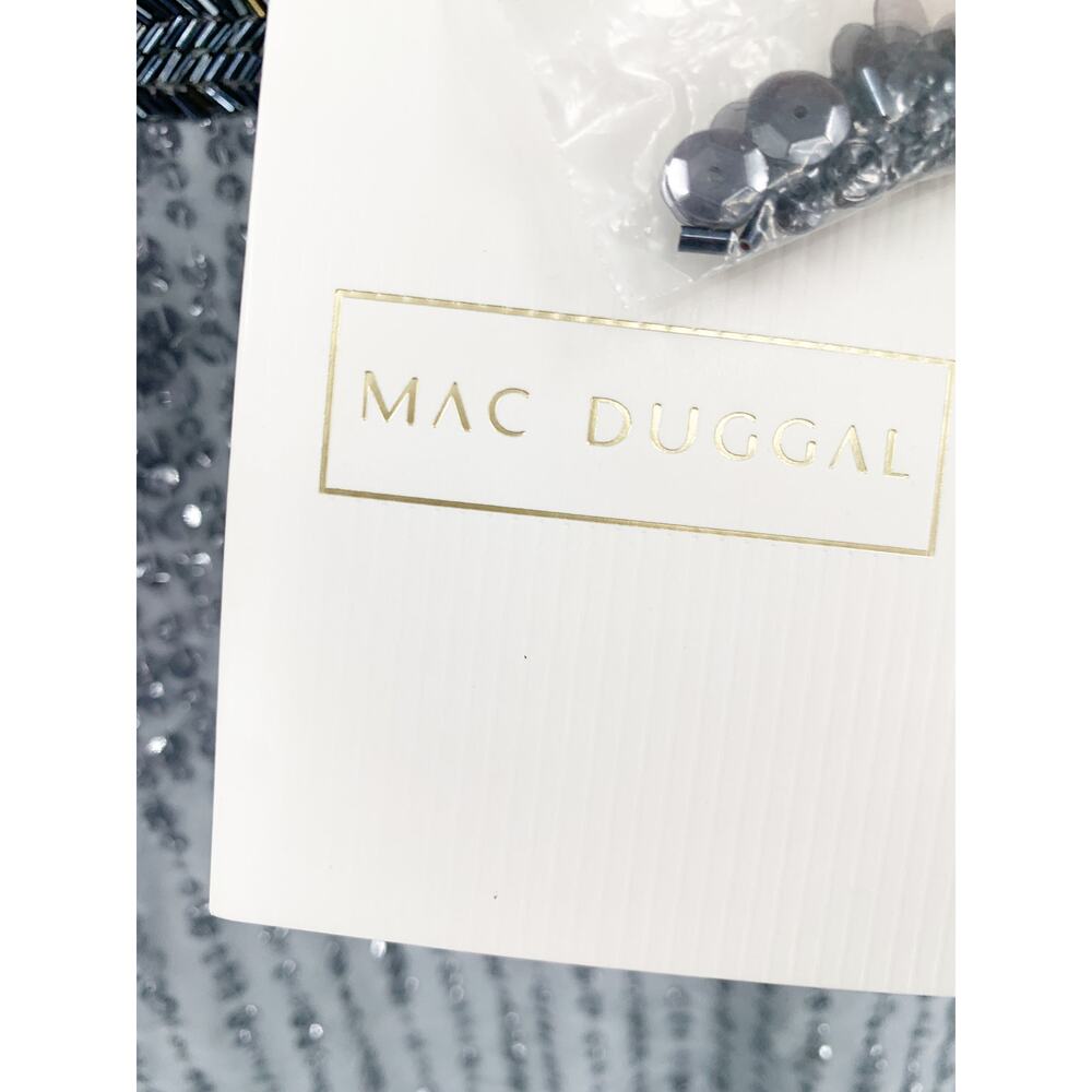 MAC DUGGAL Dress Size 18 Evening Gown Sequin NEW Gray Sleeveless Midi Sheath - Picture 7 of 9